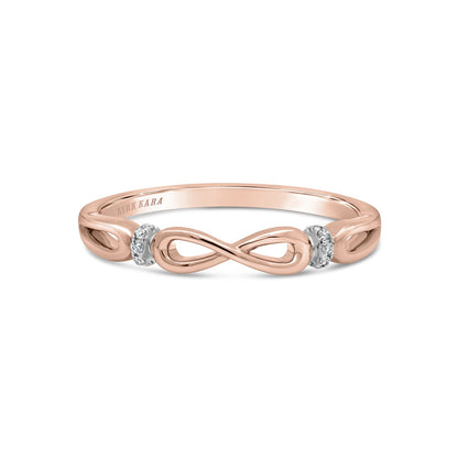 High Polish Bow Diamond Accent Wedding Band