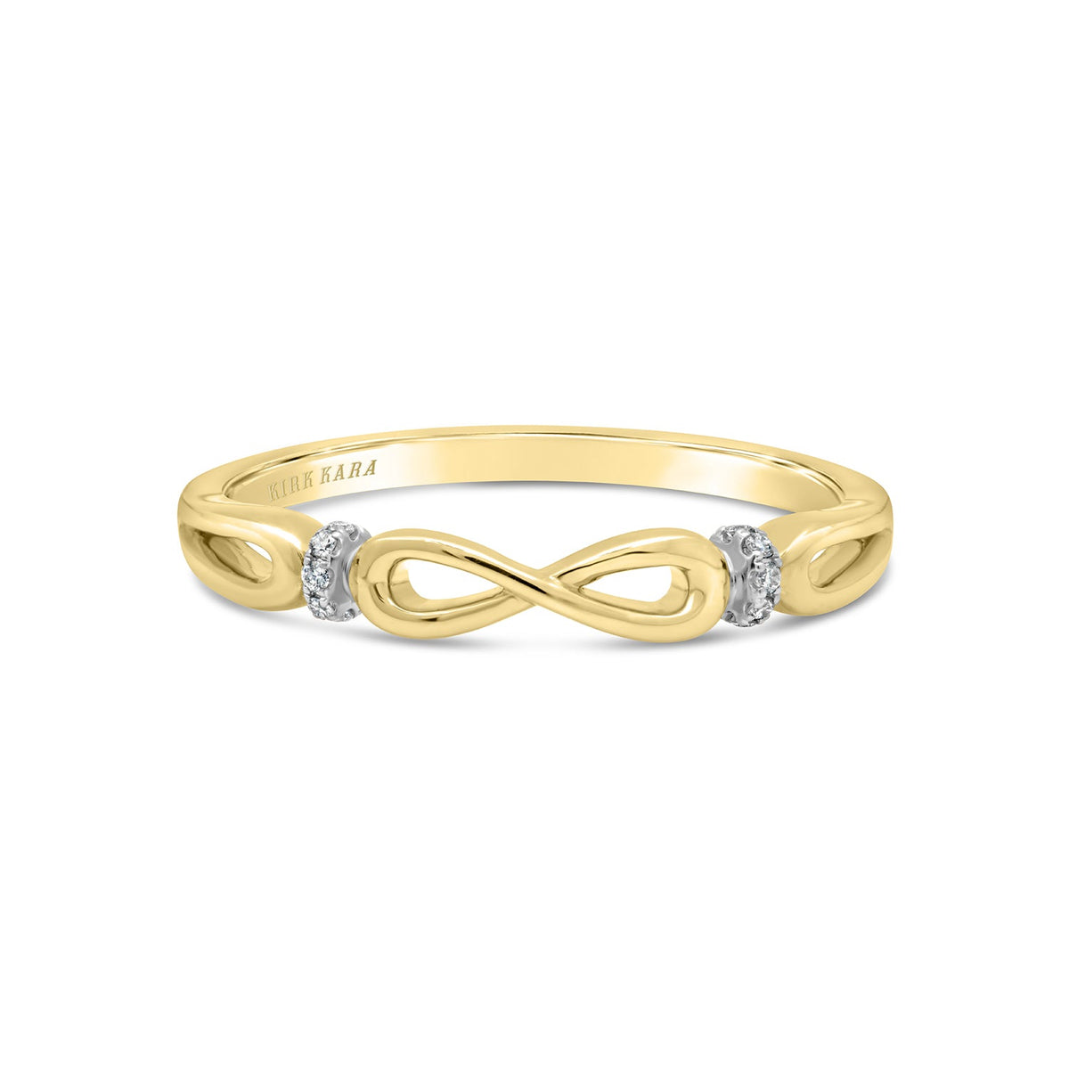 High Polish Bow Diamond Accent Wedding Band