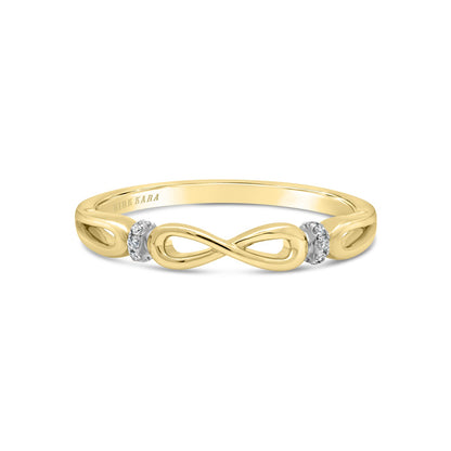 High Polish Bow Diamond Accent Wedding Band