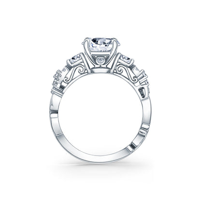 Artisan Crown Three Stone Diamond Engagement Ring