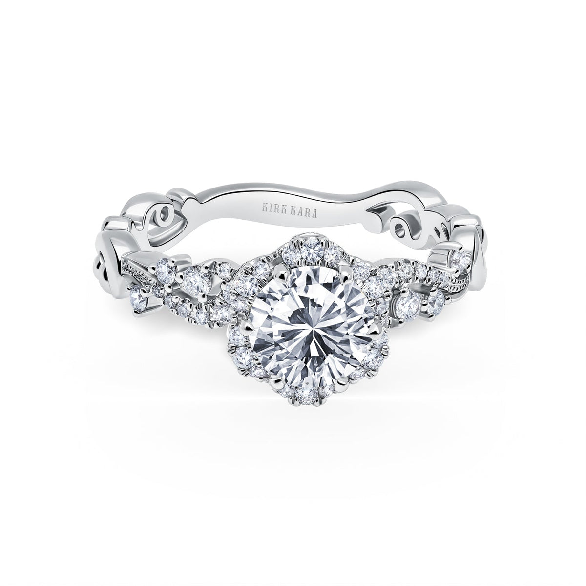 Artisan Crown Halo Diamond Engagement Ring