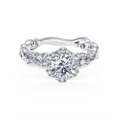 Artisan Crown Halo Diamond Engagement Ring