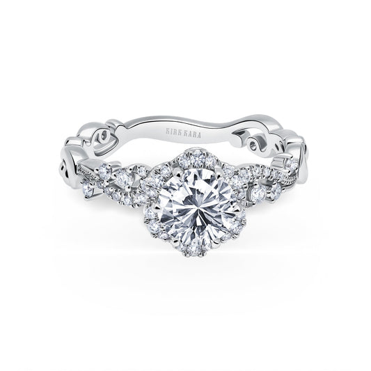 Artisan Crown Halo Diamond Engagement Ring