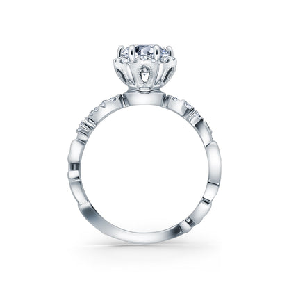 Artisan Crown Halo Diamond Engagement Ring