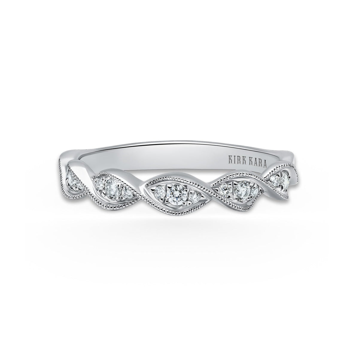Twist Milgrain Pavé Diamond Wedding Band