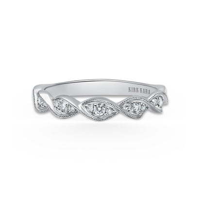 Twist Milgrain Pavé Diamond Wedding Band