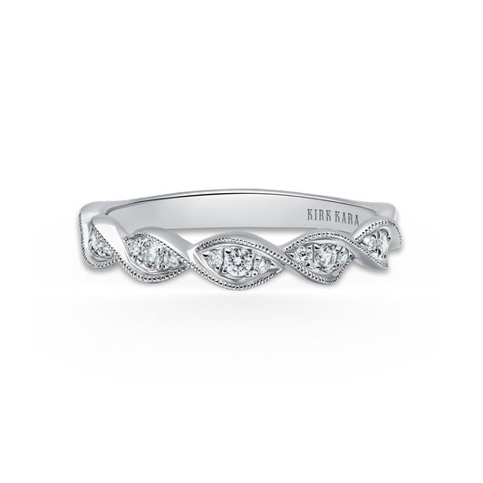 Twist Milgrain Pavé Diamond Wedding Band