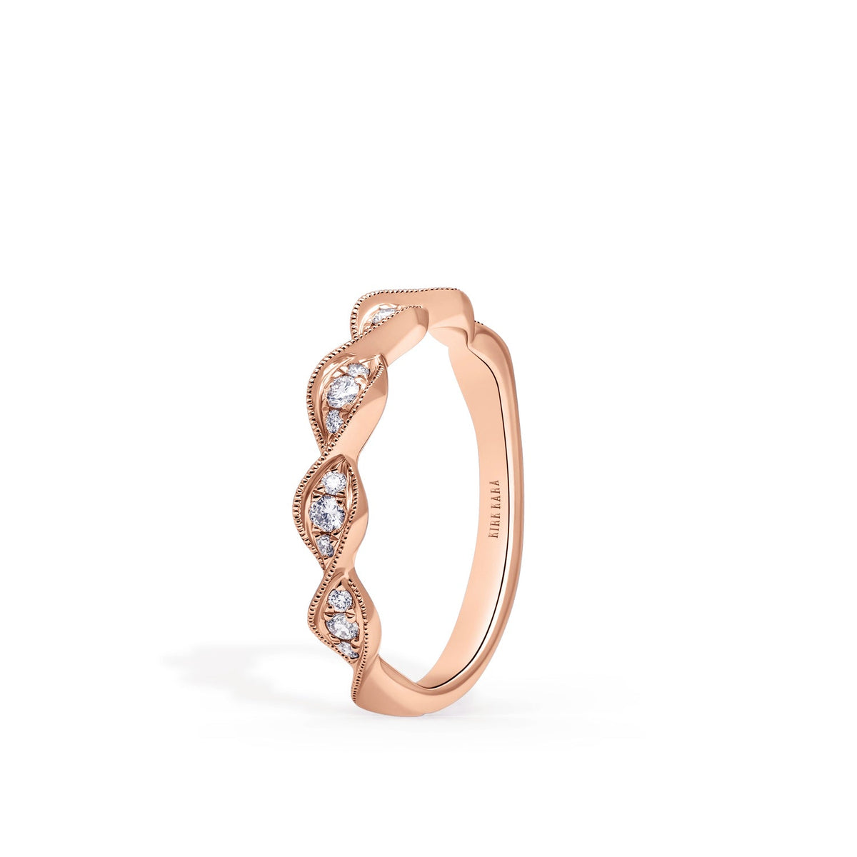 Twist Milgrain Pavé Diamond Wedding Band
