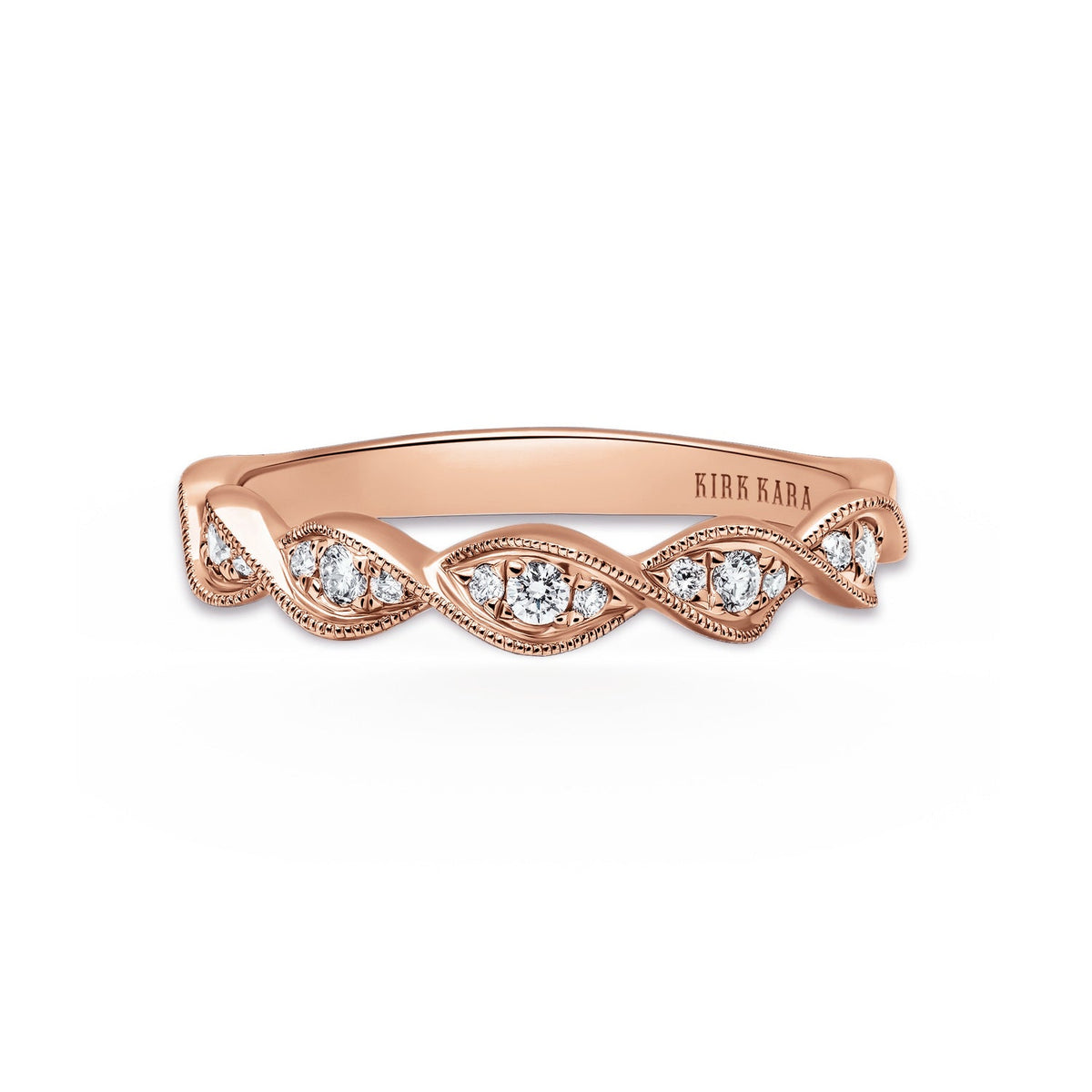 Twist Milgrain Pavé Diamond Wedding Band