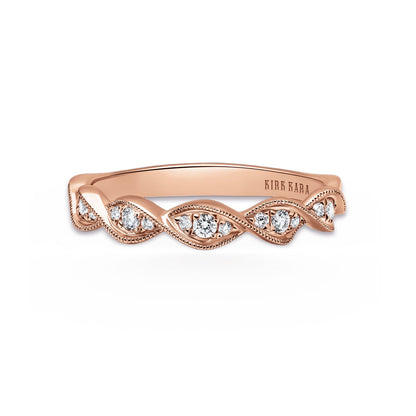 Twist Milgrain Pavé Diamond Wedding Band