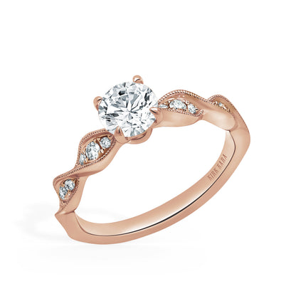 Twist Milgrain Pavé Diamond Engagement Ring