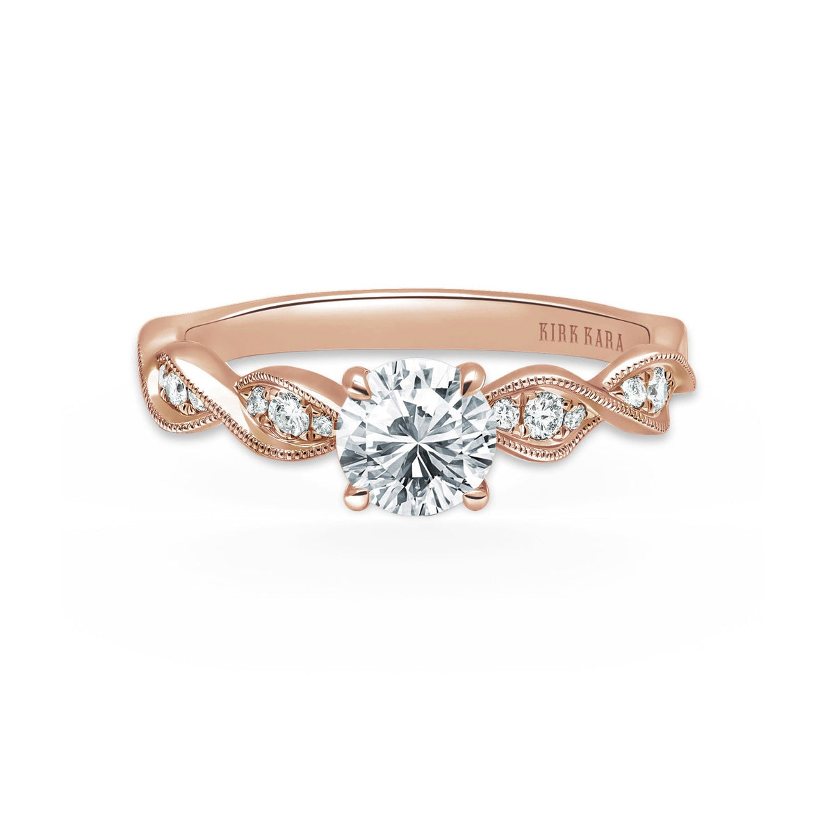 Twist Milgrain Pavé Diamond Engagement Ring