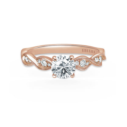 Twist Milgrain Pavé Diamond Engagement Ring
