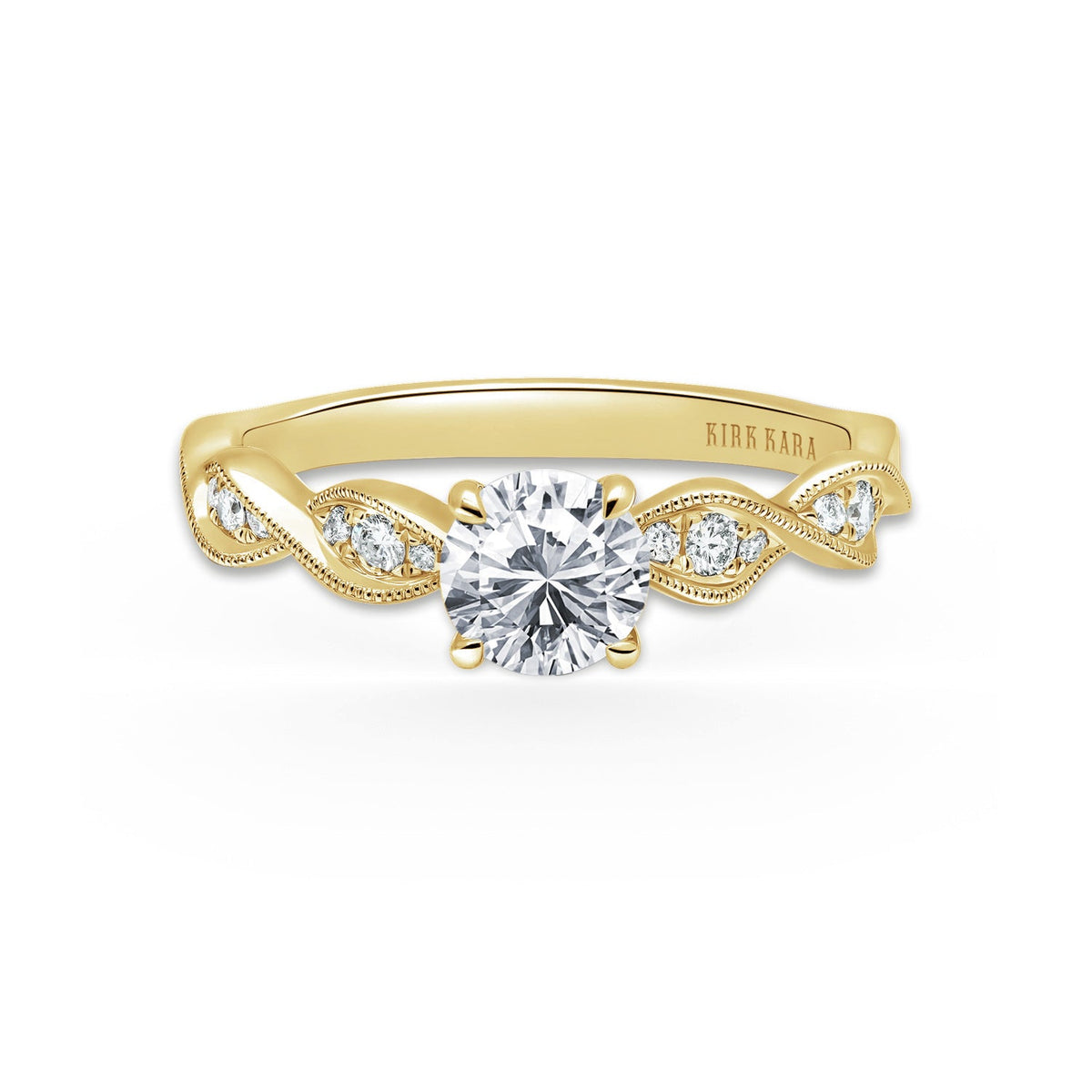 Twist Milgrain Pavé Diamond Engagement Ring