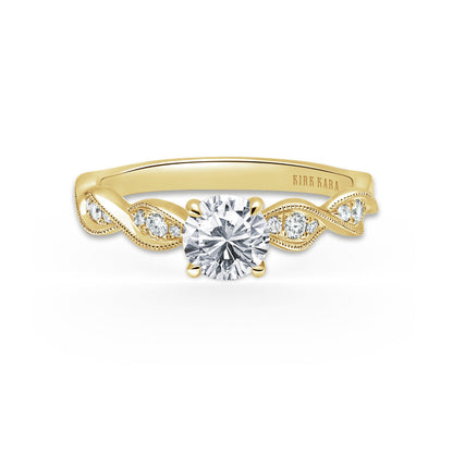 Twist Milgrain Pavé Diamond Engagement Ring