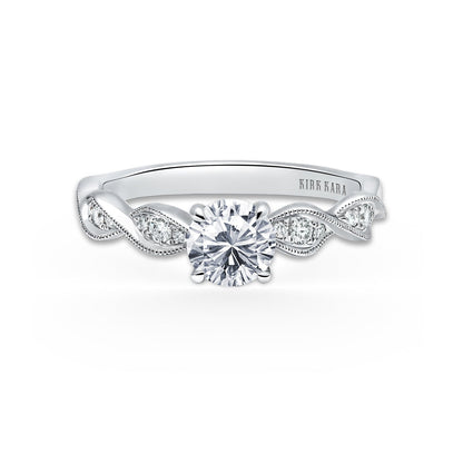 Twist Milgrain Pavé Diamond Engagement Ring