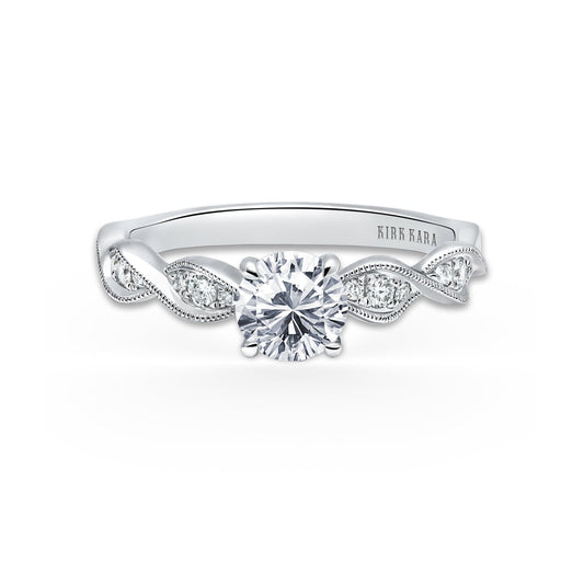 Twist Milgrain Pavé Diamond Engagement Ring