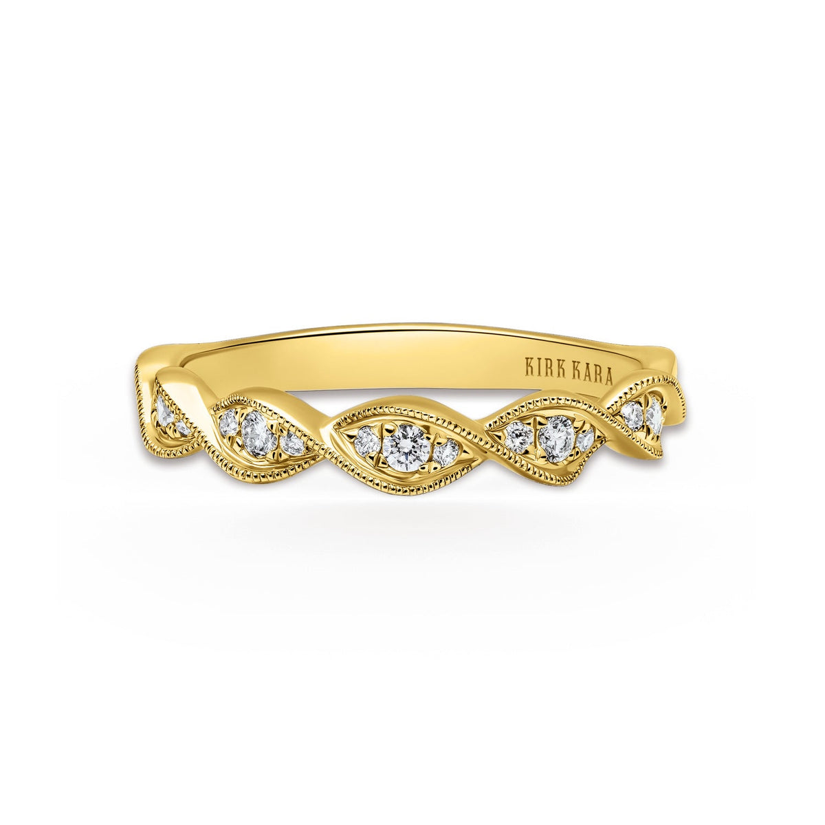 Twist Milgrain Pavé Diamond Wedding Band
