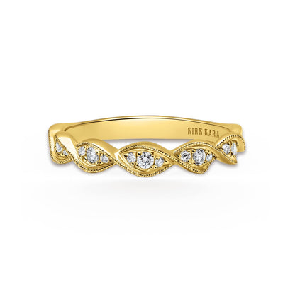 Twist Milgrain Pavé Diamond Wedding Band