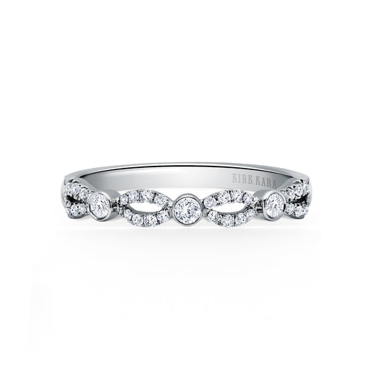Deco Bezel Accent Diamond Wedding Band
