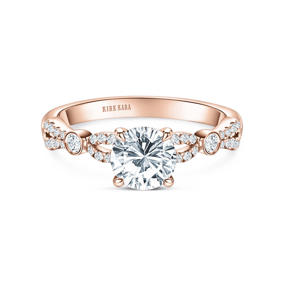 Deco Bezel Accent Diamond Engagement Ring