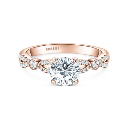 Deco Bezel Accent Diamond Engagement Ring