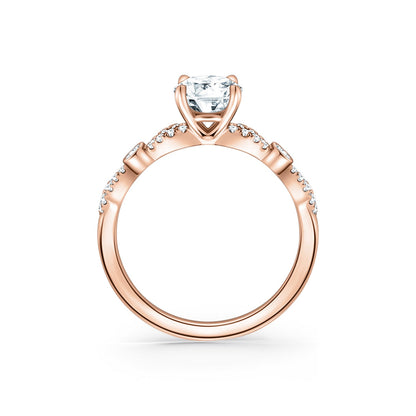 Deco Bezel Accent Diamond Engagement Ring