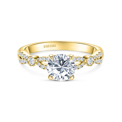 Deco Bezel Accent Diamond Engagement Ring