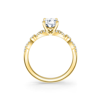Deco Bezel Accent Diamond Engagement Ring