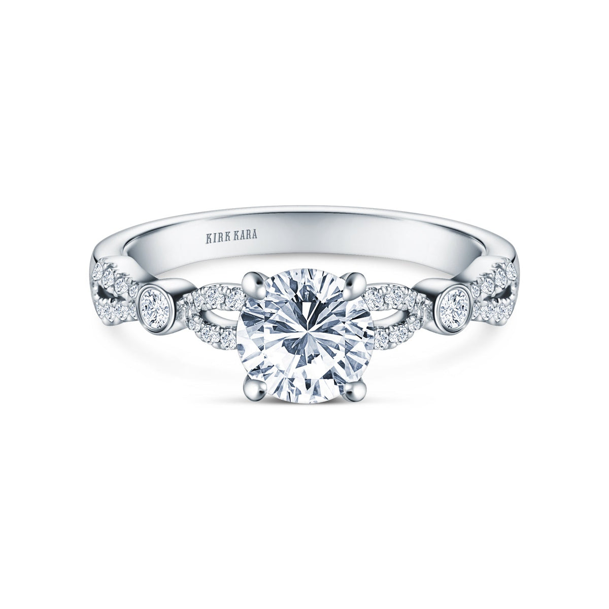 Deco Bezel Accent Diamond Engagement Ring