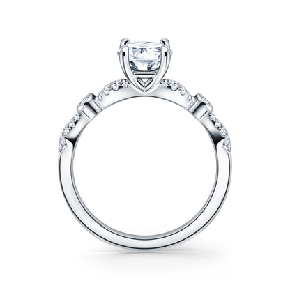 Deco Bezel Accent Diamond Engagement Ring