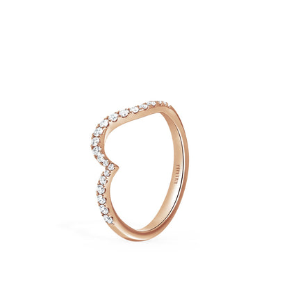 Contoured Bypass Diamond Wedding Band