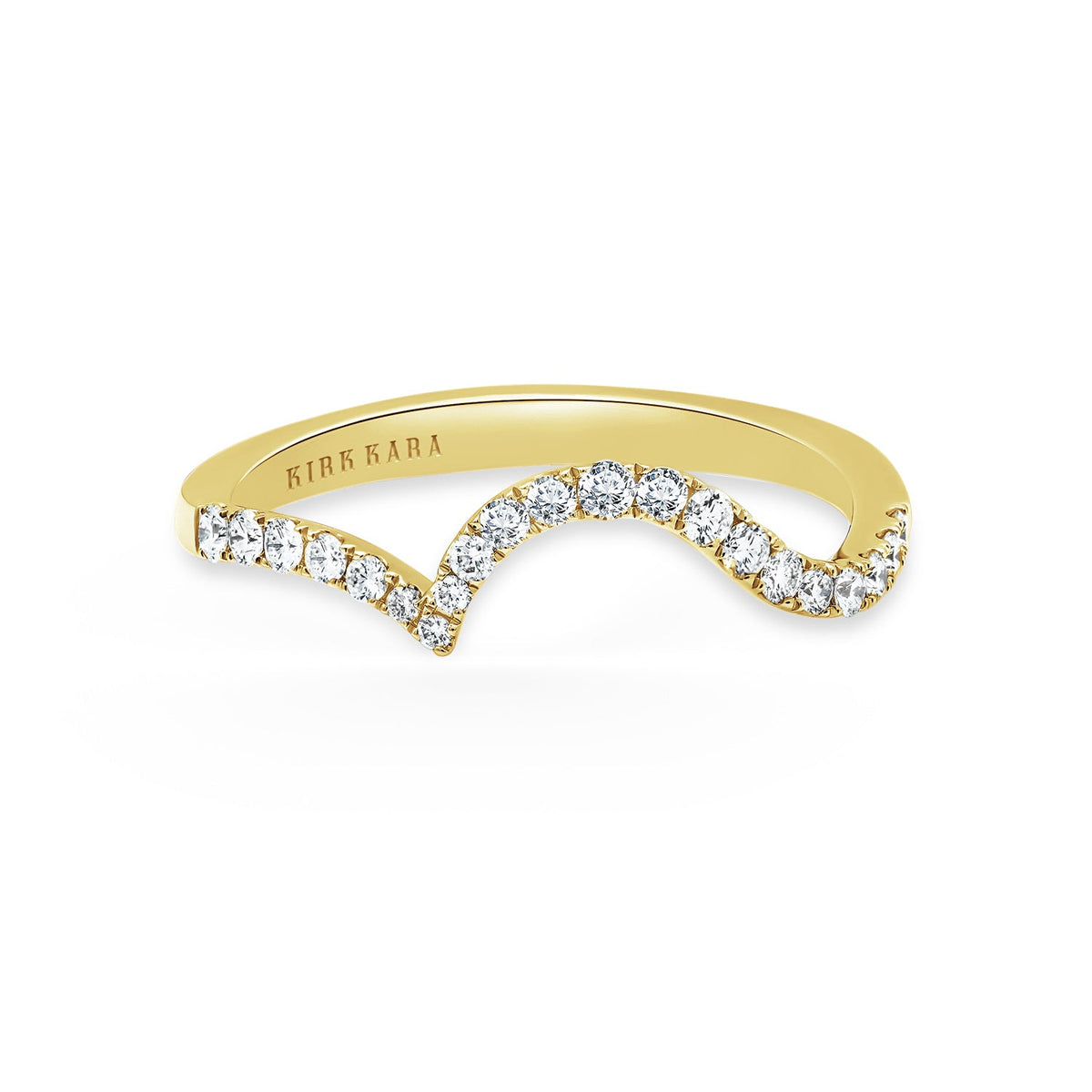 Contoured Bypass Diamond Wedding Band