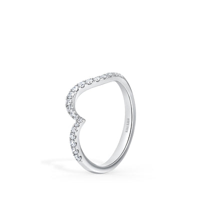 Contoured Bypass Diamond Wedding Band