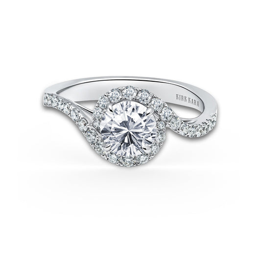 Bypass Halo Diamond Engagement Ring