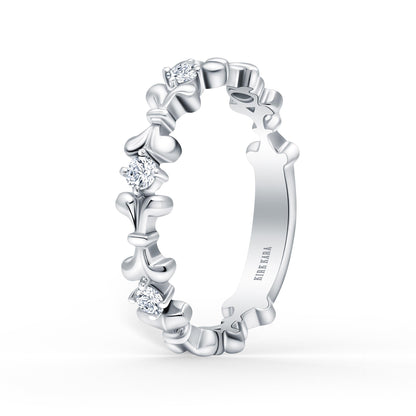 Fancy Bow Diamond Accent Wedding Band