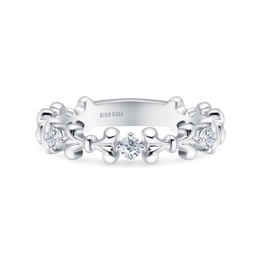 Fancy Bow Diamond Accent Wedding Band