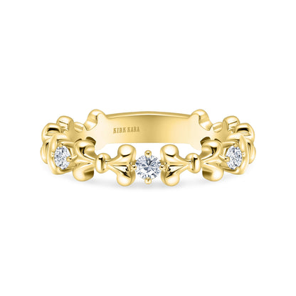 Fancy Bow Diamond Accent Wedding Band