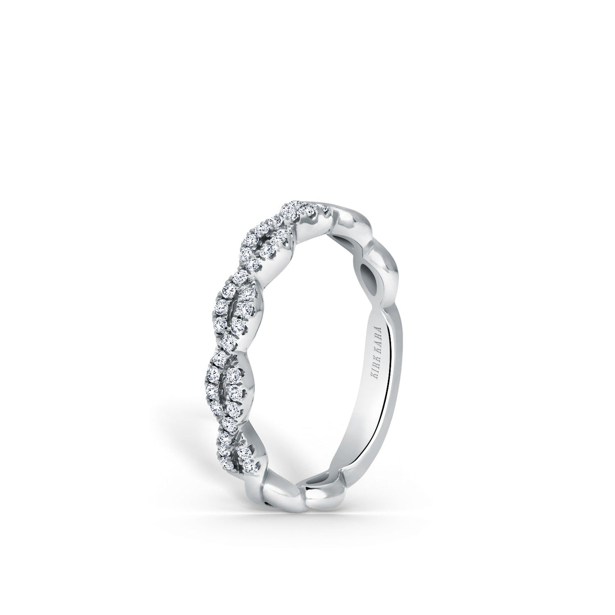 Twisted Prong Set Diamond Wedding Band