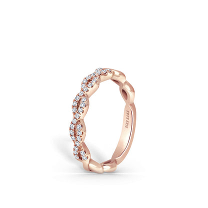 Twisted Prong Set Diamond Wedding Band