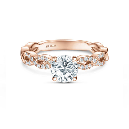 Twisted Prong Set Diamond Engagement Ring