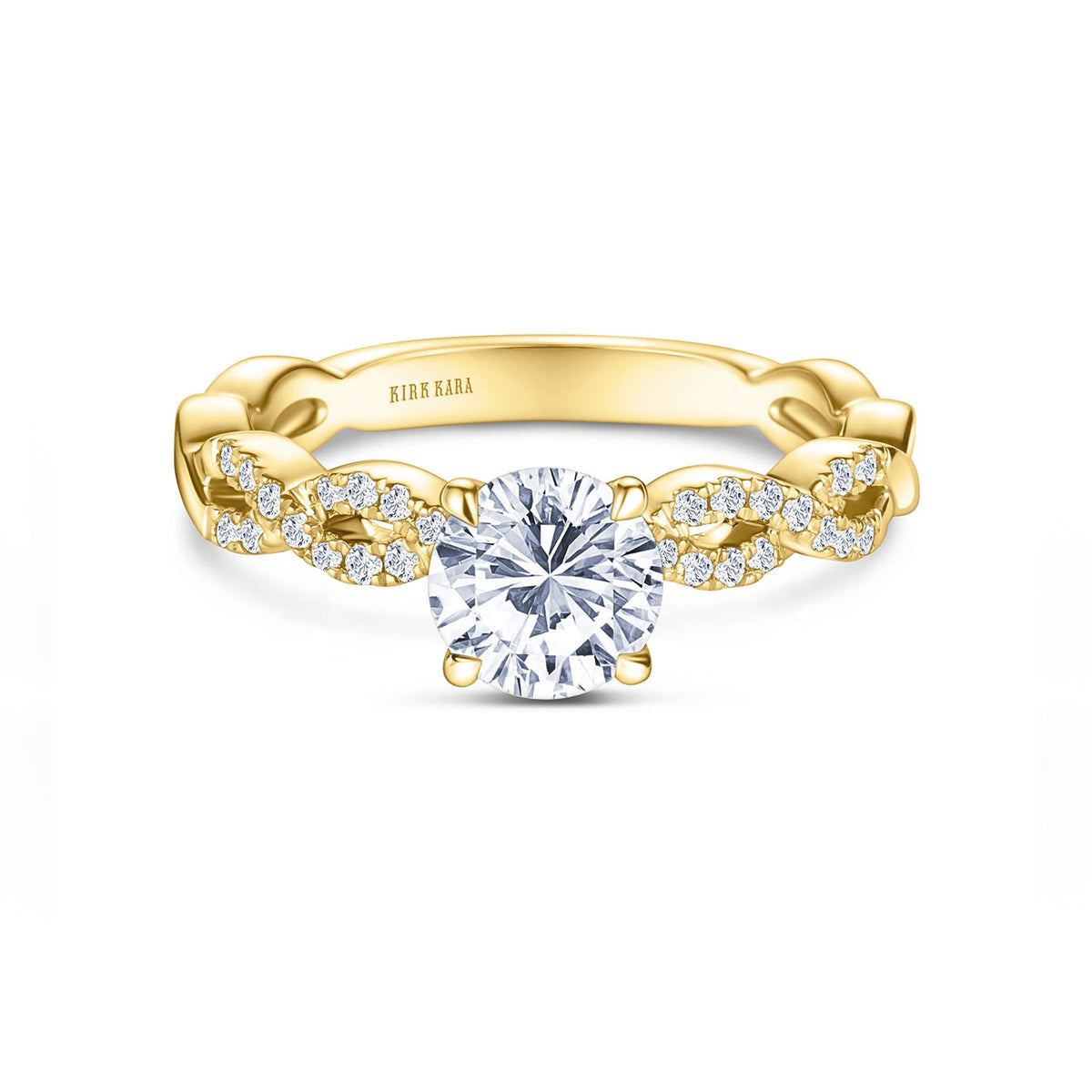 Twisted Prong Set Diamond Engagement Ring