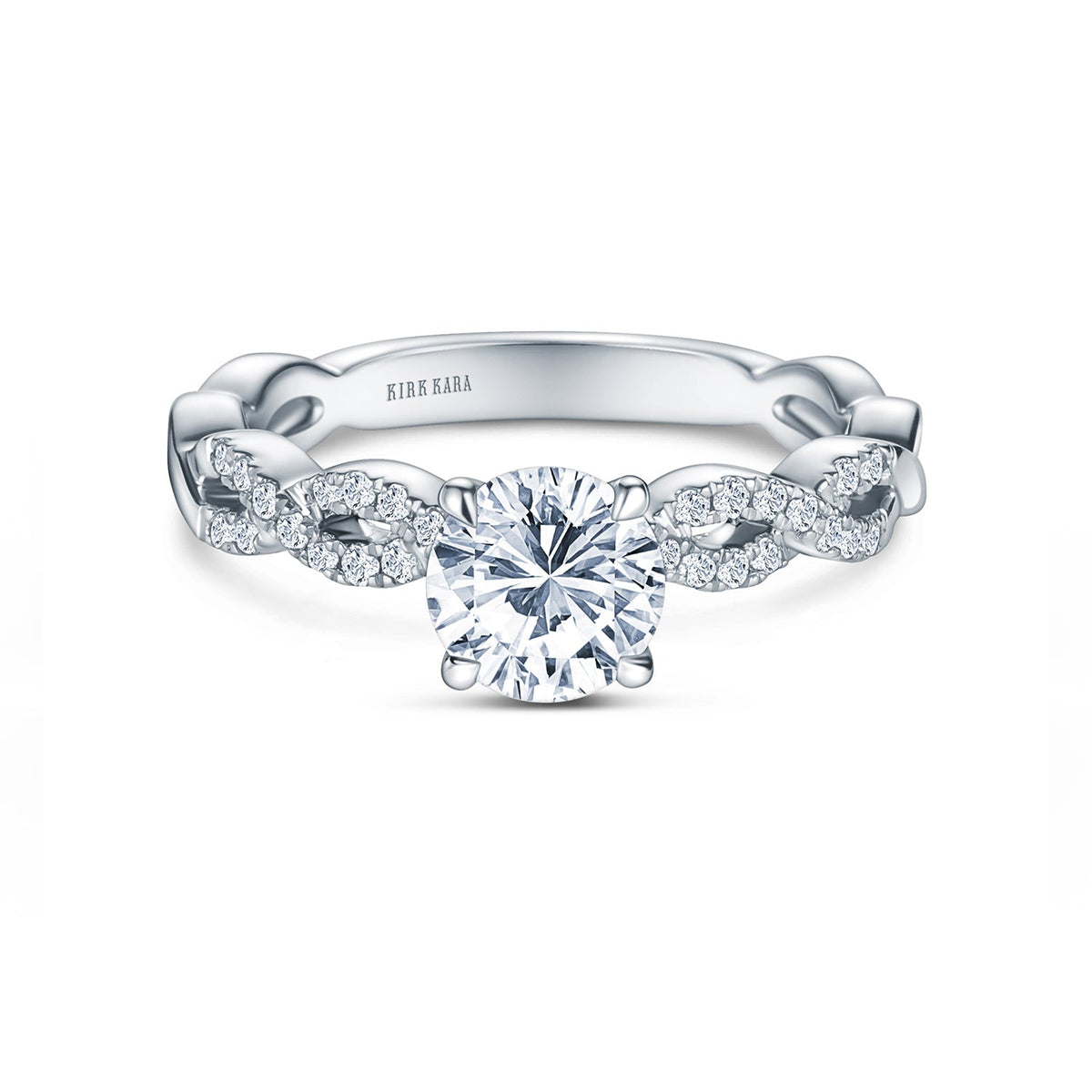 Twisted Prong Set Diamond Engagement Ring