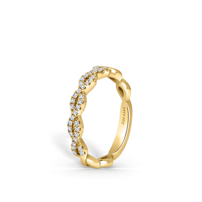 Twisted Prong Set Diamond Wedding Band