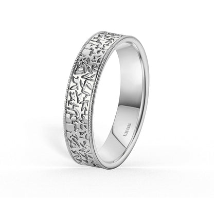 Nugget Engraved Wedding Band, 5mm