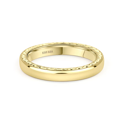 Thin Wheat Engraved Milgrain Wedding Band, 3mm