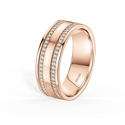 Diamond Eternity Satin Wedding Band, 7.5mm