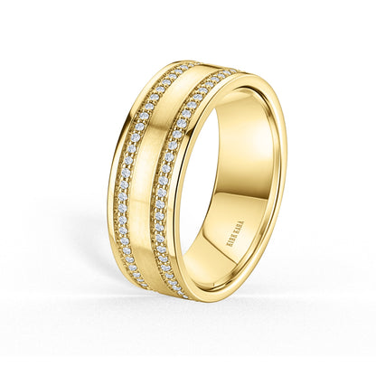 Diamond Eternity Satin Wedding Band, 7.5mm