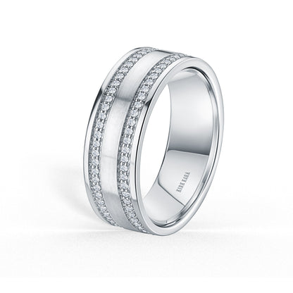 Diamond Eternity Satin Wedding Band, 7.5mm