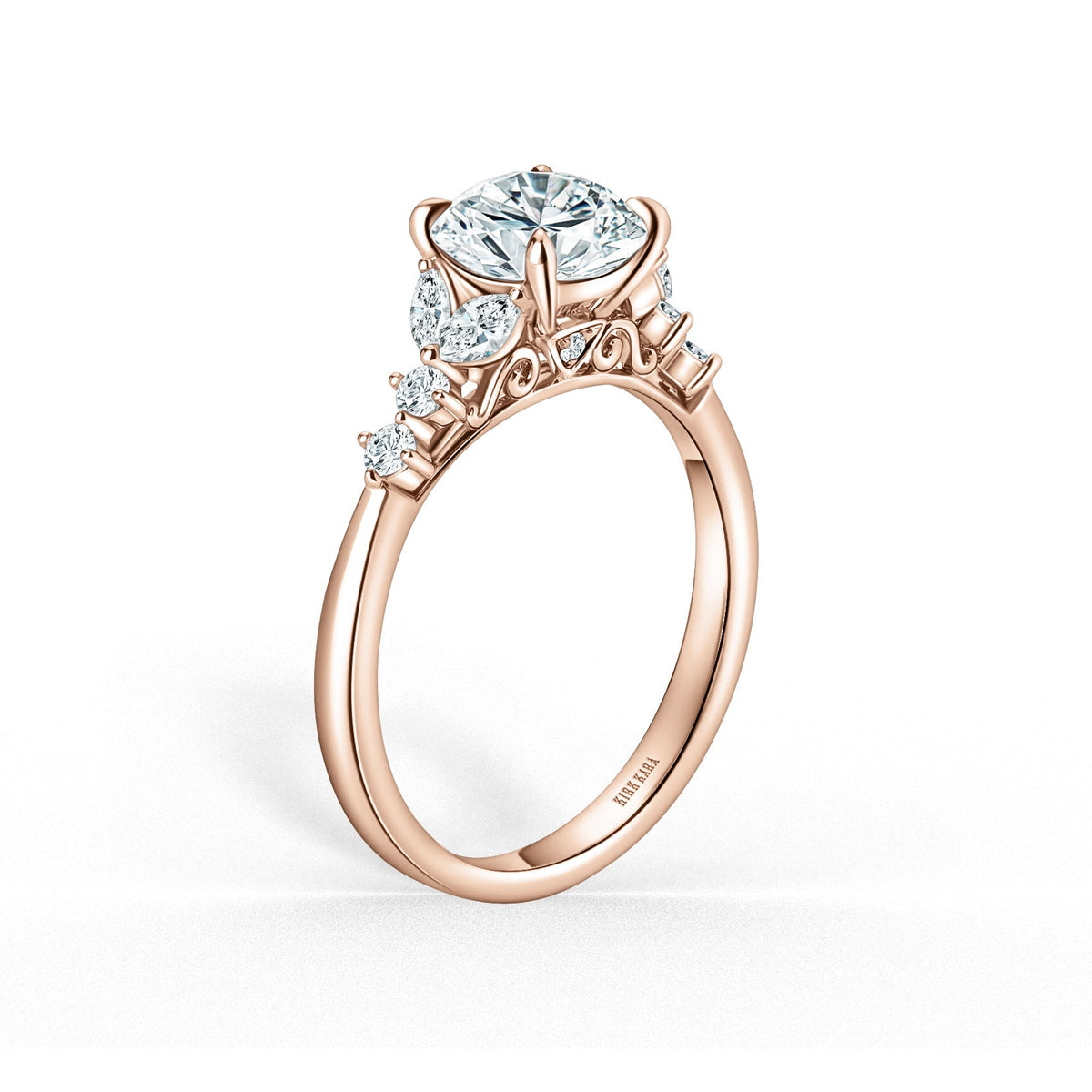 Marquise Diamond Cathedral Engagement Ring
